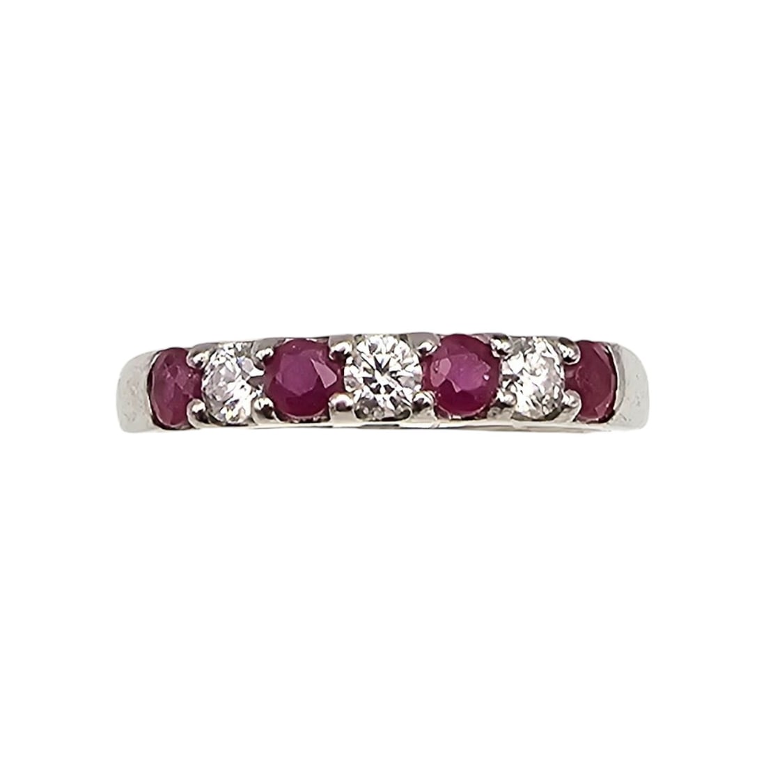 D'Joy Ruby Diamond Sterling Silver Cocktail Ring Size 9.5 2.9 G (1 of 4)