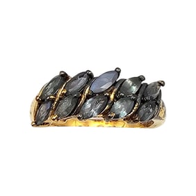 D'Joy Topaz Gold Over Sterling Silver Cocktail Ring Size 8.5 4.4 G