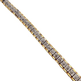 M Diamond Sterling Silver Two-Tone Tennis Bracelet 15.6 G