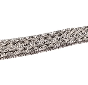 Sterling Silver Rope And Popcorn Chain Bracelet 30 G