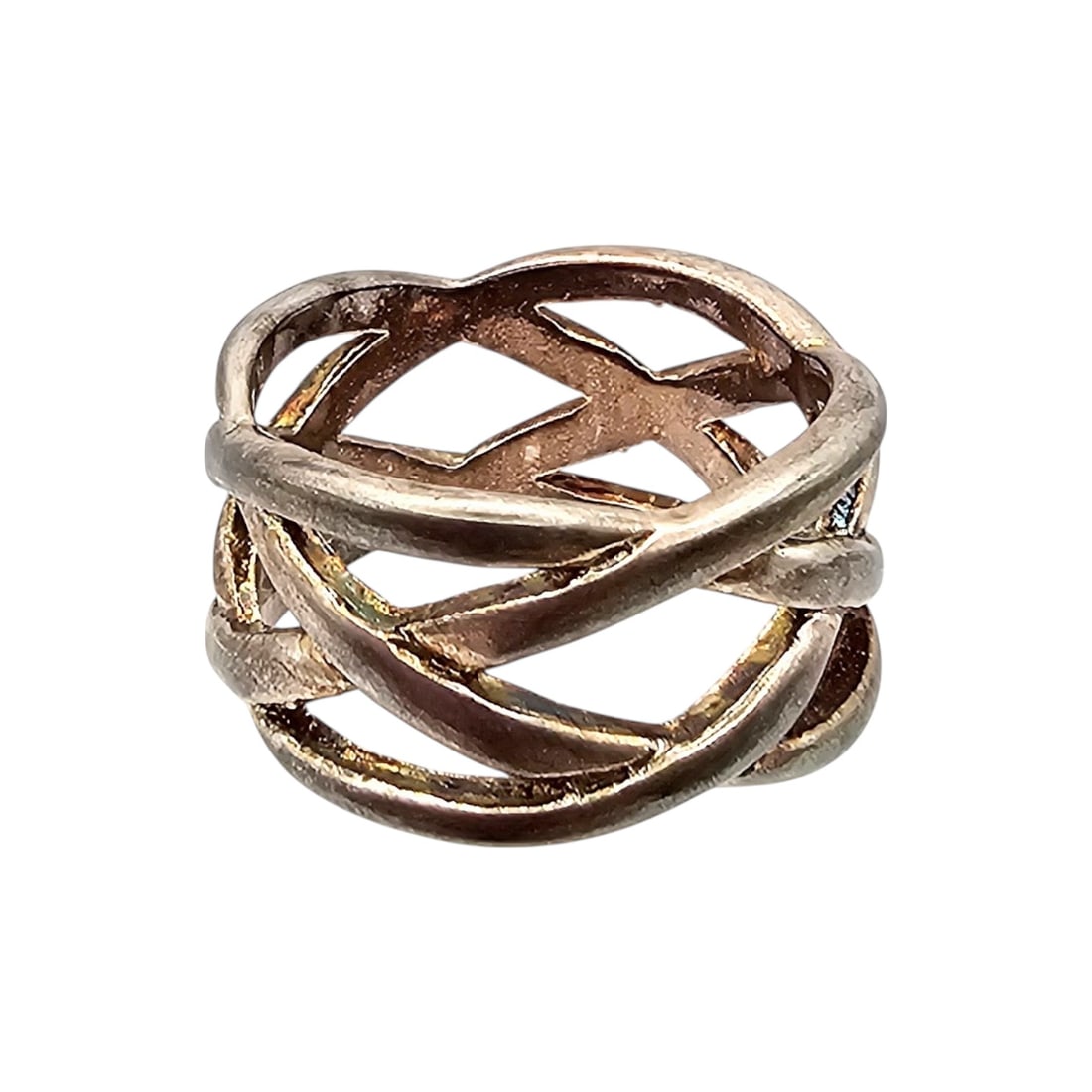Gold Over Sterling Silver Intertwined Ring Size 9 7 G: Gold Over Sterling Silver Intertwined Ring Size 9 7 G