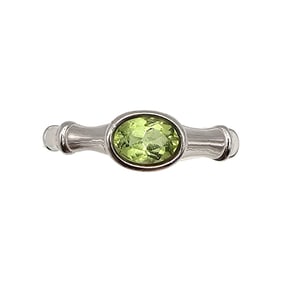 Peridot Sterling Silver Cocktail Ring Size 6 2.3 G