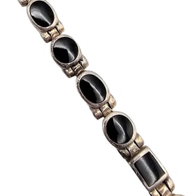 PB Onyx Sterling Silver Bracelet 15.4 G