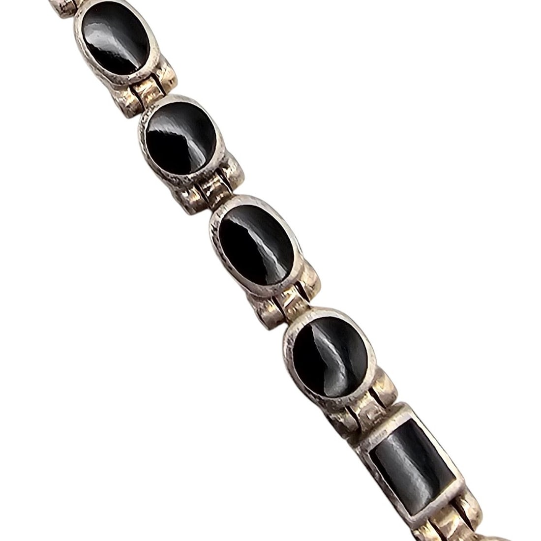 PB Onyx Sterling Silver Bracelet 15.4 G (1 of 4)