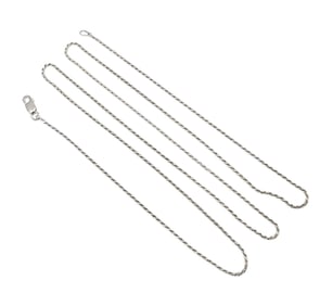 Italy Sterling Silver Rope Chain Necklace 3 G