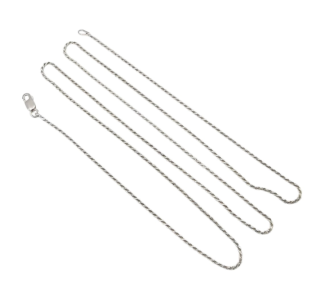 Italy Sterling Silver Rope Chain Necklace 3 G (1 of 3)