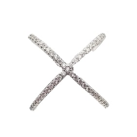 BSL Rhinestone Sterling Silver Cocktail Ring Size 6 2.9 G