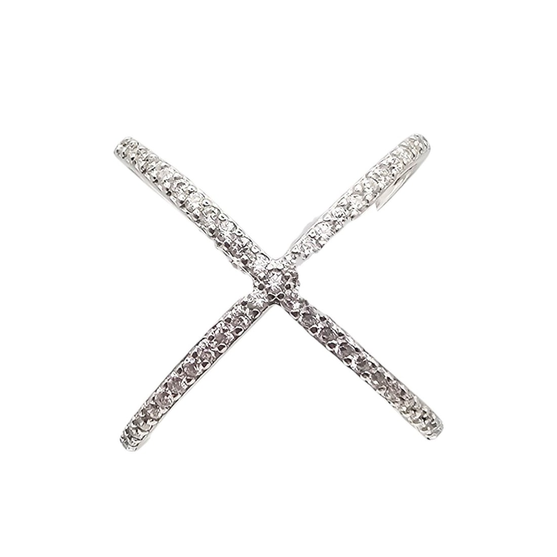 BSL Rhinestone Sterling Silver Cocktail Ring Size 6 2.9 G: BSL Rhinestone Sterling Silver Cocktail Ring Size 6 2.9 G