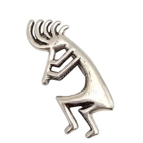Vintage Alvin Thompson Navajo Sterling Silver Kokopelli Brooch 6.5 G