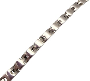 Sterling Silver Brutalist Thick Link Bracelet 51 G