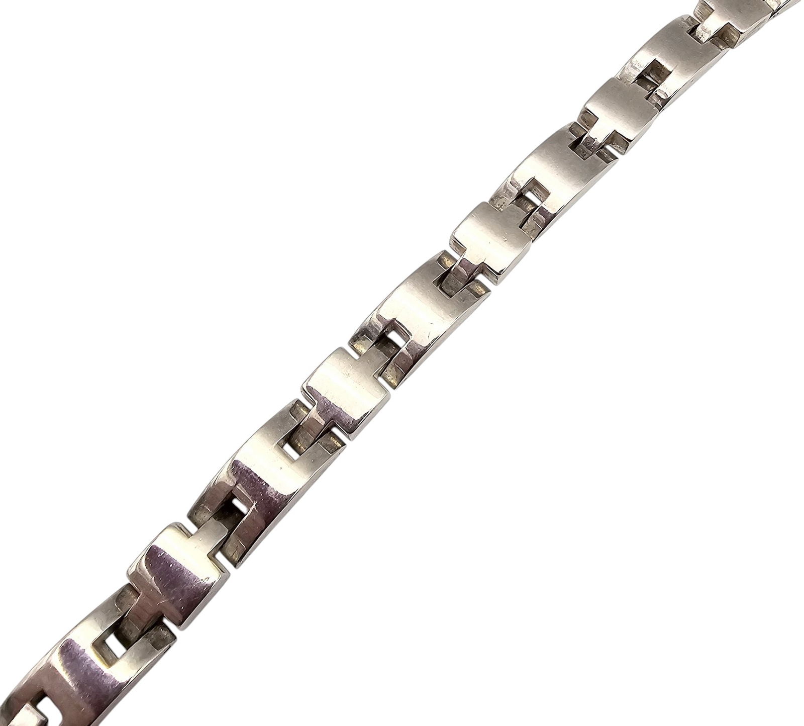 Sterling Silver Brutalist Thick Link Bracelet 51 G (1 of 4)