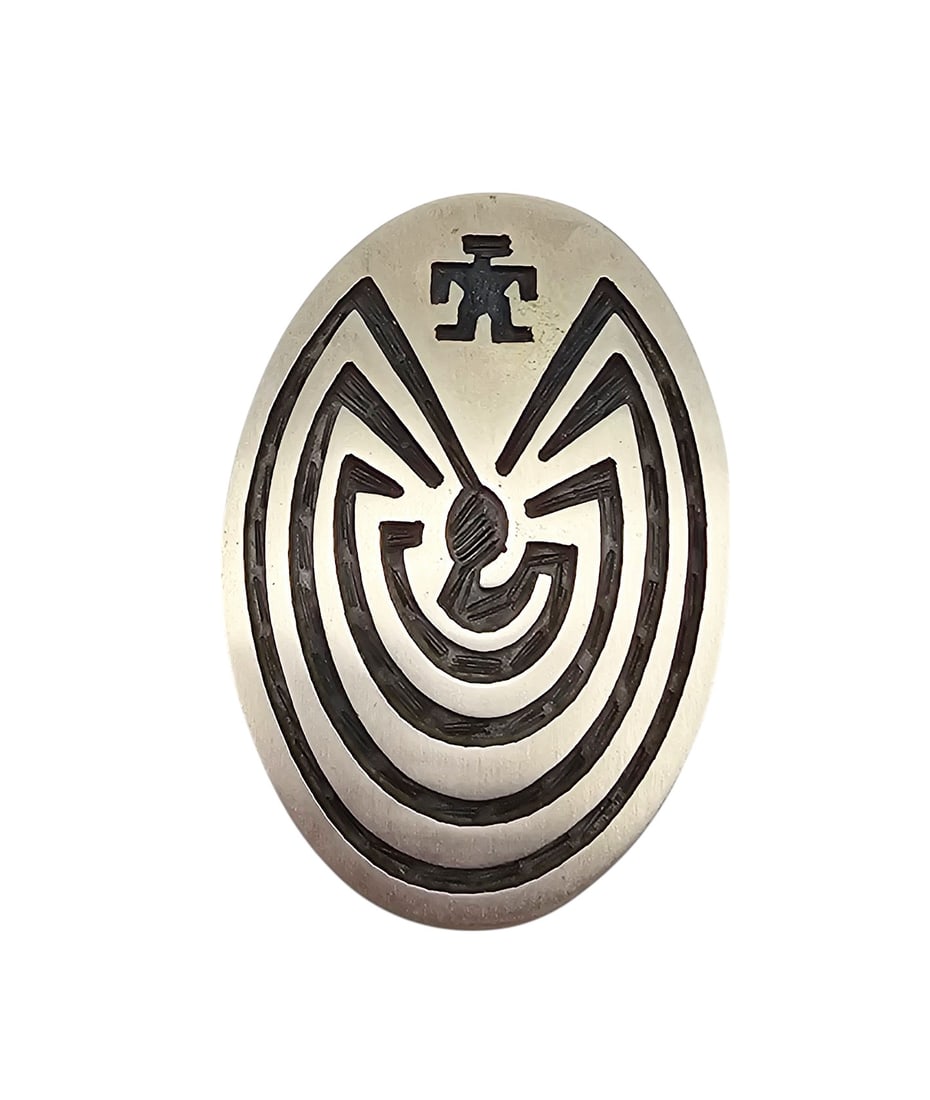 Hopi Se Eh Ha (Man In Maze) Sterling Silver Brooch 13.2 G (1 of 4)