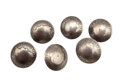 1912 Liberty Head V Nickel Buttons Lot Of 6 36.7 G