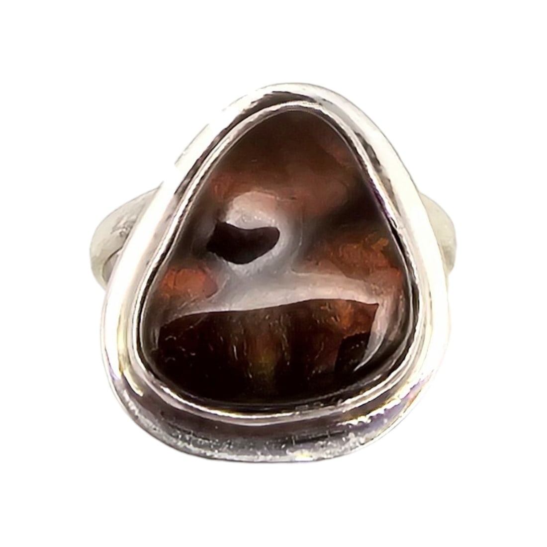 WW Brown Sterling Silver Ring Size 4 3.4 G: WW Brown Sterling Silver Ring Size 4 3.4 G