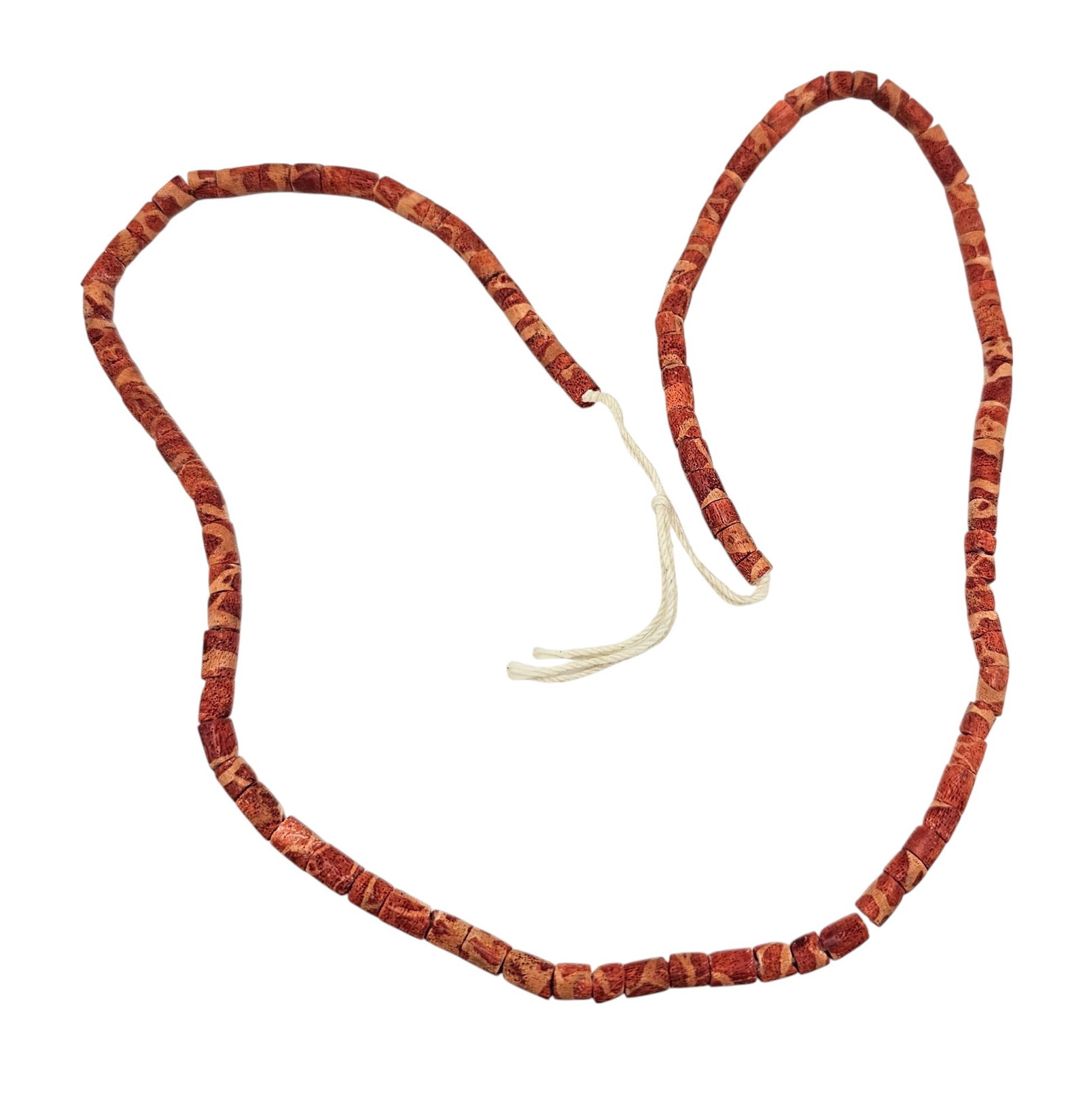 Southwestern Coral Tube Bead Necklace: Southwestern Coral Tube Bead Necklace