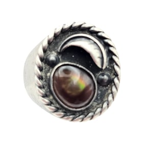Southwestern Opal Sterling Silver Ring Size 9 17.5 G