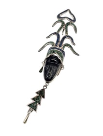 Mexico TS-75 Crushed Lapis Malachite Sterling Silver Onyx Sterling Silver Carved Face Chieftain