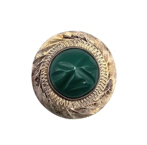 Signed Mexico Green Stone Sterling Silver Carved Face Mask Brooch Pendant 11.5 G