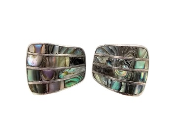 Abalone Sterling Silver Earrings 8.4 G