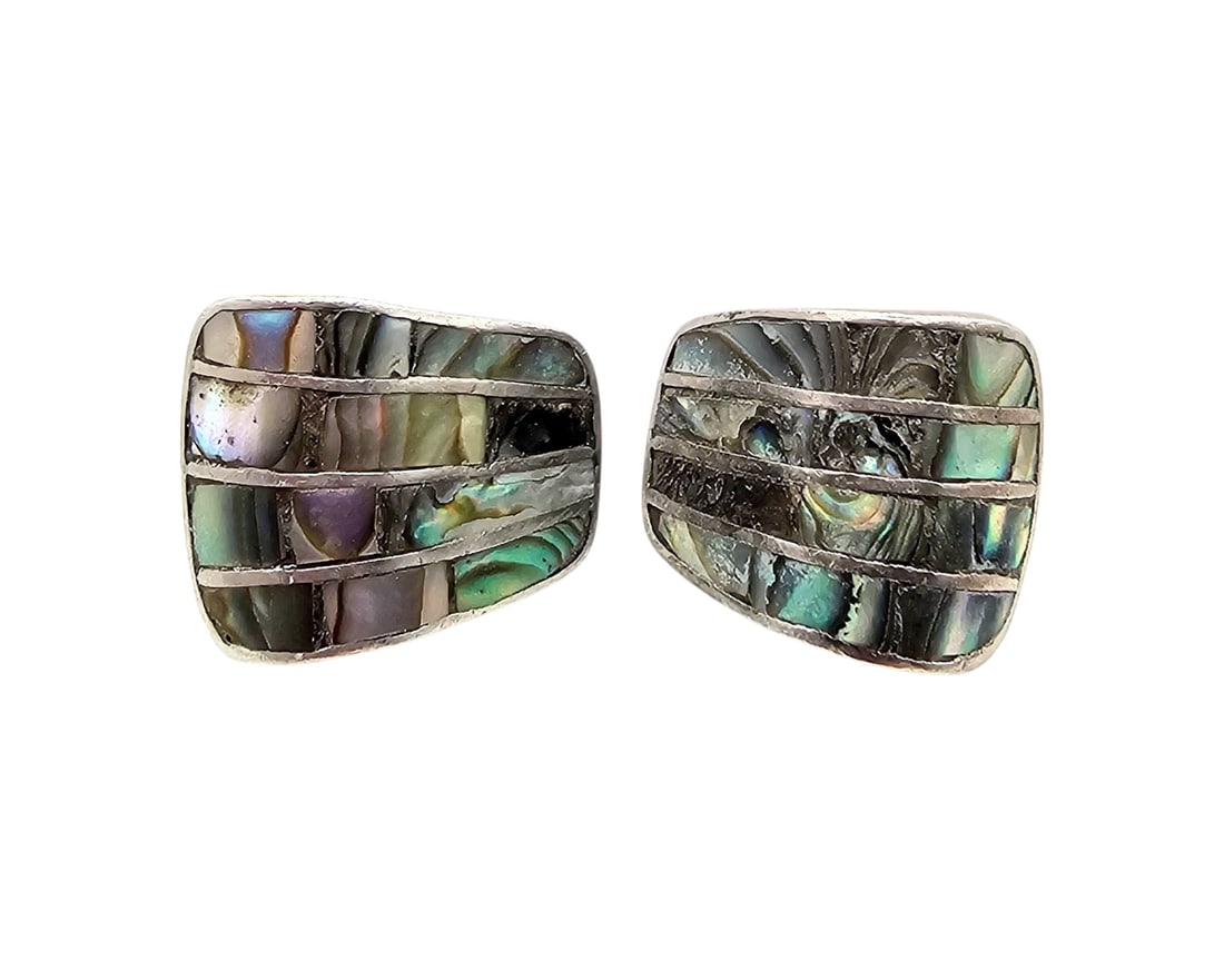 Abalone Sterling Silver Earrings 8.4 G (1 of 4)