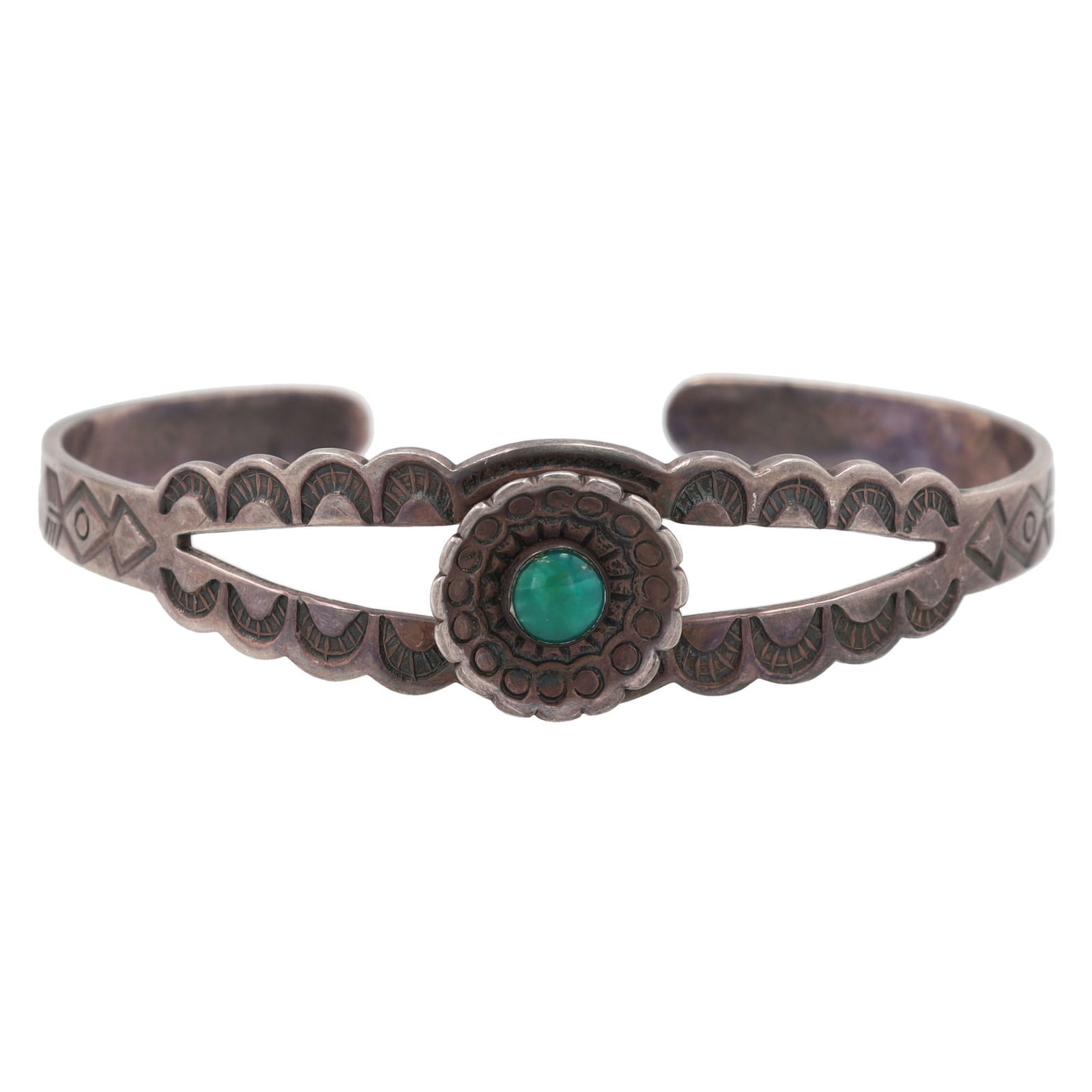 Vintage Navajo Sterling Turquoise Cuff Bracelet (1 of 6)