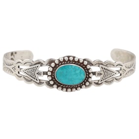 Maisels Trading Post Sterling Turquoise Cuff Bracelet