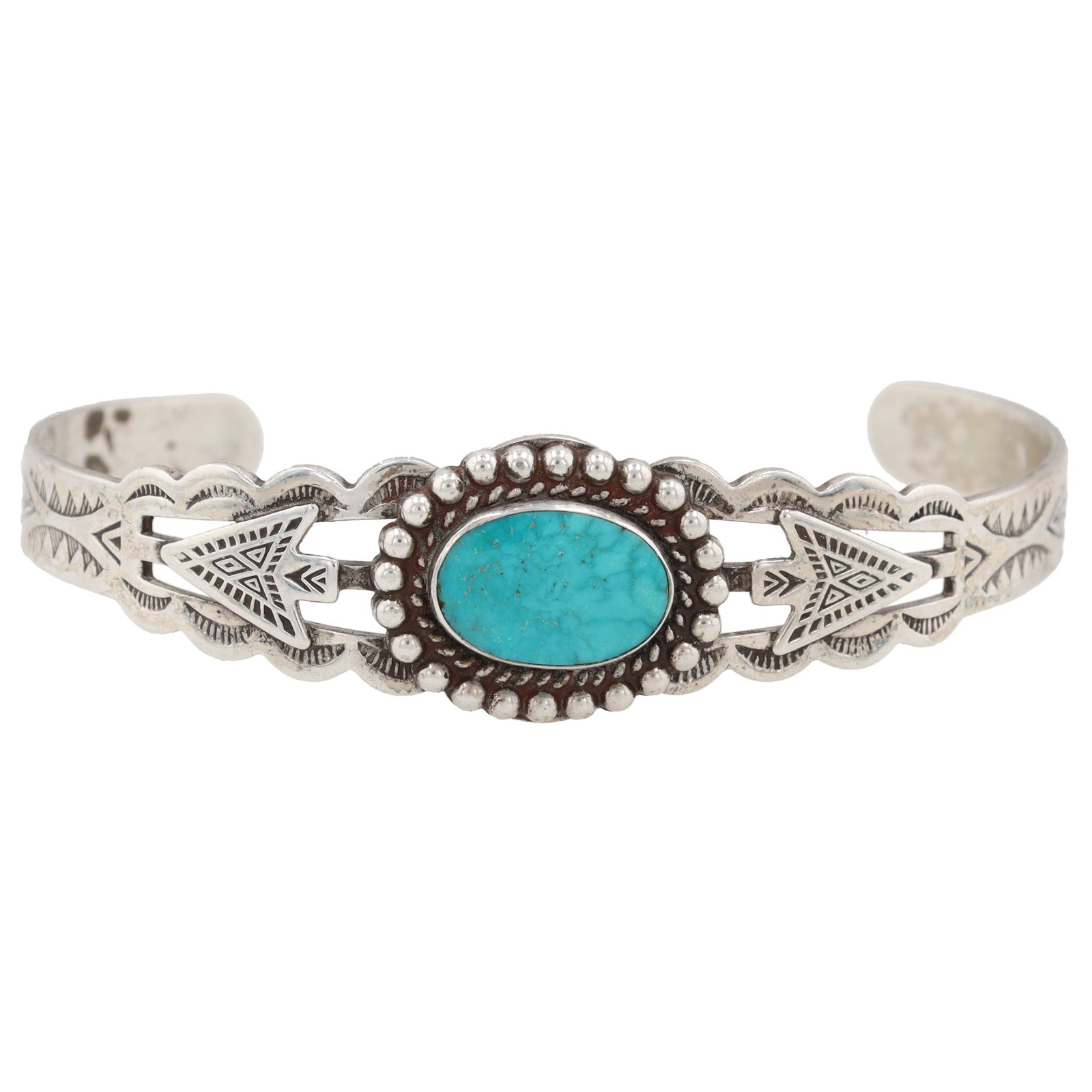 Maisels Trading Post Sterling Turquoise Cuff Bracelet (1 of 7)