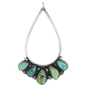 Vintage Navajo Sterling Turquoise Pendant