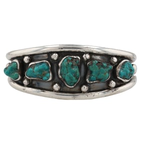 Navajo Sterling Turquoise Chunk Cuff Bracelet