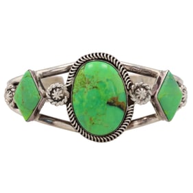 Running Bear Sterling Gaspeite Cuff Bracelet