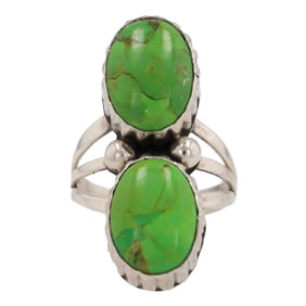 Running Bear Sterling Gaspeite Ring Sz. 7.75