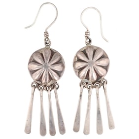 Dale Begaye Navajo Sterling Dangle Earrings