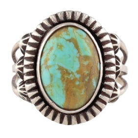 Running Bear Sterling Turquoise Ring Sz. 7.5
