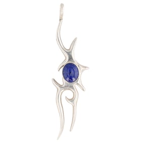 Linda Marble Navajo Sterling Lapis Pendant