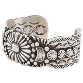 Verma Benally Navajo Sterling Cuff Bracelet