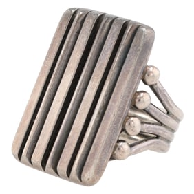 Huge! Orville Tsinnie Navajo Sterling Ring Sz. 8.75