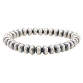 Navajo Sterling Beaded Stretchy Bracelet