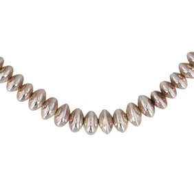 Handmade Navajo Sterling Beaded Necklace