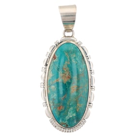 Thomas Francisco Navajo Sterling Turquoise Pendant