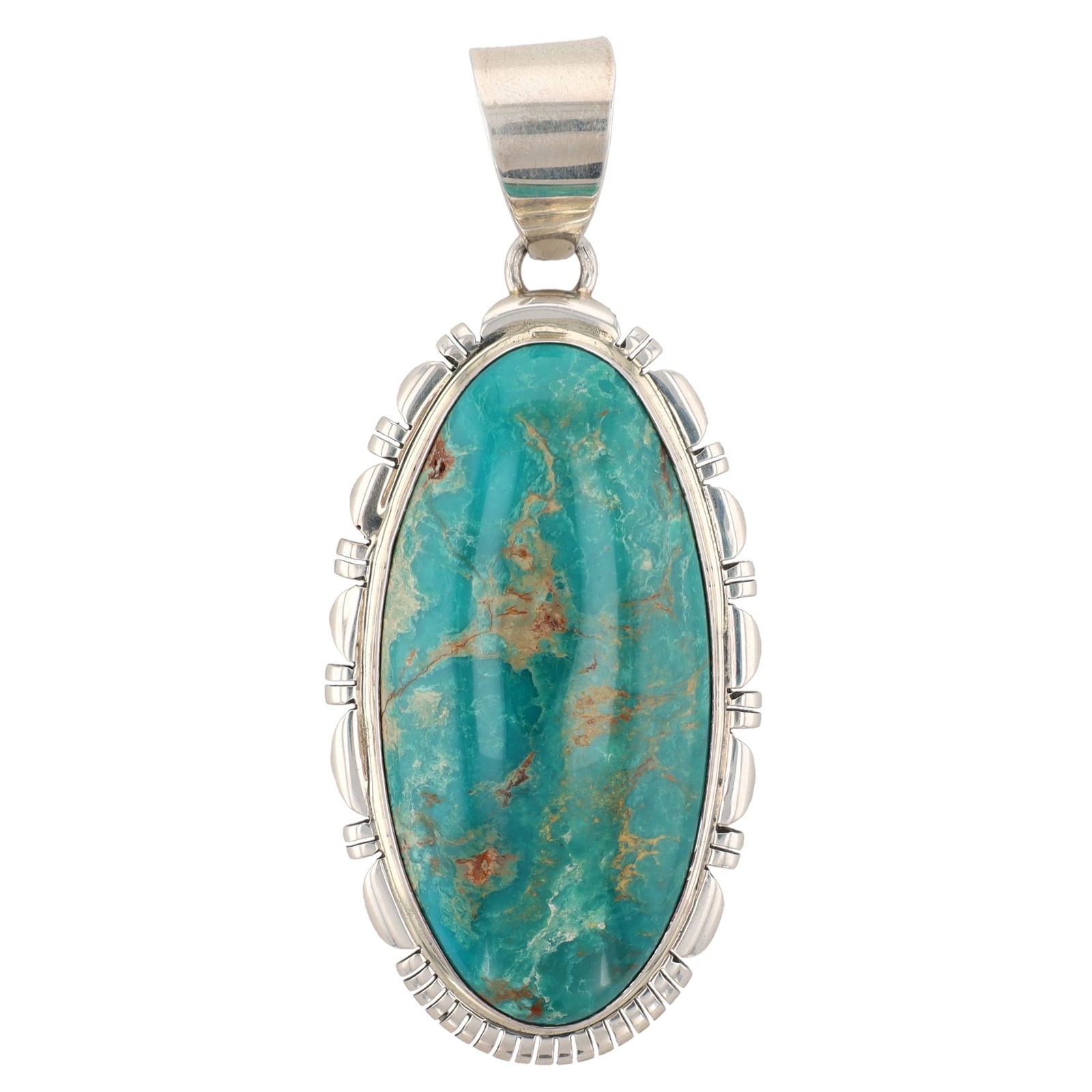Thomas Francisco Navajo Sterling Turquoise Pendant (1 of 4)