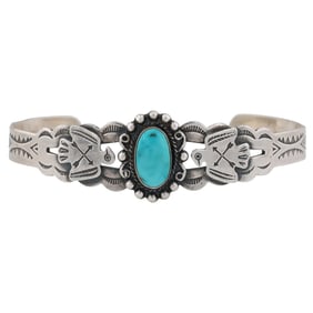 Maisels Trading Post Sterling Turquoise Cuff Bracelet