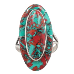 Irene Platero Navajo Sterling Sonoran Gold Ring Sz. 10.75