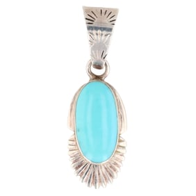 Roger Skeet Navajo Sterling Turquoise Pendant