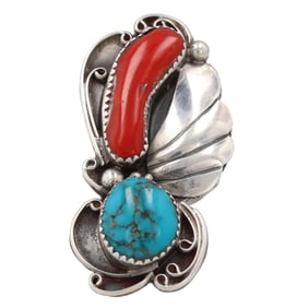 Rare Lily Begay Navajo Sterling Multi Stone Ring Sz. 6.25