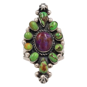 Mohave Purple Copper Turquoise Sterling Ring Sz. 5.75