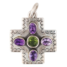 Dan Dodson Native Inspired Sterling Multi Stone Pendant