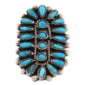 Valentino & Matilda Banteah Zuni Sterling Turquoise Ring Sz. 7.25