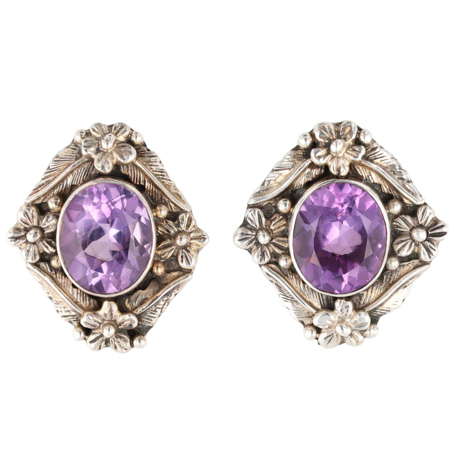 Carol Feeley Sterling Amethyst '88 Earrings (1 of 4)