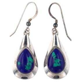 Selena Jake Navajo Sterling Azurite Earrings