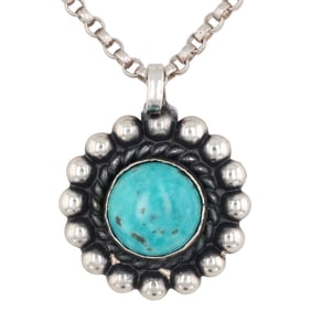 Vintage Navajo Sterling Turquoise Necklace